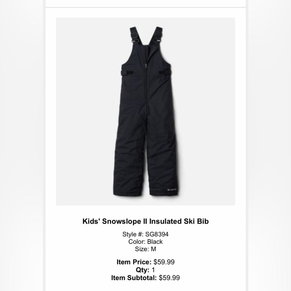 Columbia kids bib
